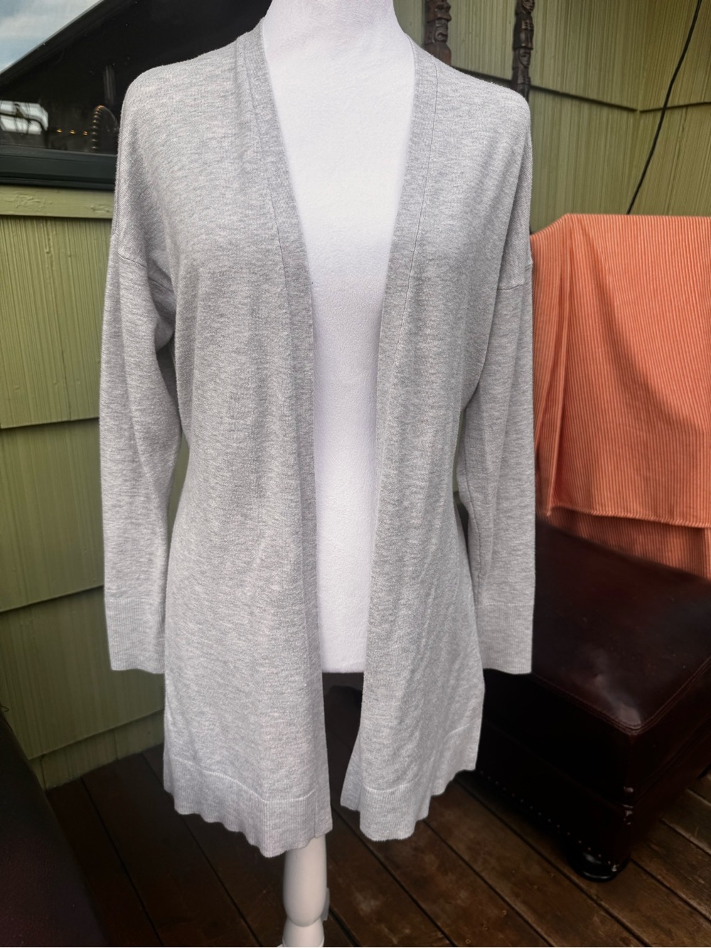 a new day Light Gray Open-Front Knit Cardigan